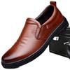 Men's Leather Shoes Business Style First Layer Cowhide 2025 Comfortable Soft Sole One Pedal Men's Shoes Casual Dad Black