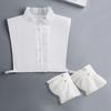 White Big Lapel Fake Collar And Black Detachable Cuff Lace False Collar Stand Removable Faux Col for Women Half Shirt Accessory
