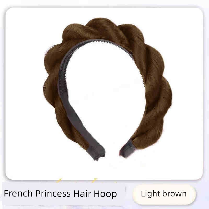 

Пучок наверх Парик Обруч для волос Артефакт для Женской Интернет-знаменитости Увеличенный Верх Черепа Плетеная Скрученная Коса Китайский Древний Стиль Аксессуары для Искусственных Волос French Princess Hair Hoop-Dark Brown