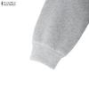 ZANZEA Damen Rundhals Langarm Freizeit Herbst Winter Sweatshirts Kleid