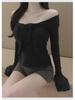 South Korea's Dongdaemun New Sexy Lace-Up Knit Sweater – Flirty Collarbone-Revealing Design