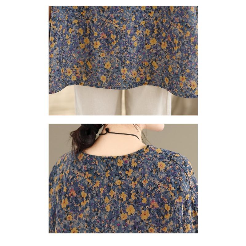 DIMANAF Plus Size New T-Shirt Women Flower Print Loose Casual O-Neck Lady Tops Tees Shirts Oversize Summer 2026