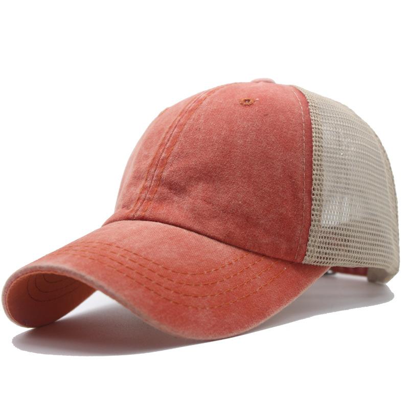 Frühling und Sommer dünne atmungsaktive Mesh-Baseballkappe Herrenmode gewaschene Baumwollkappe Sonnenschutz Schirm Strand