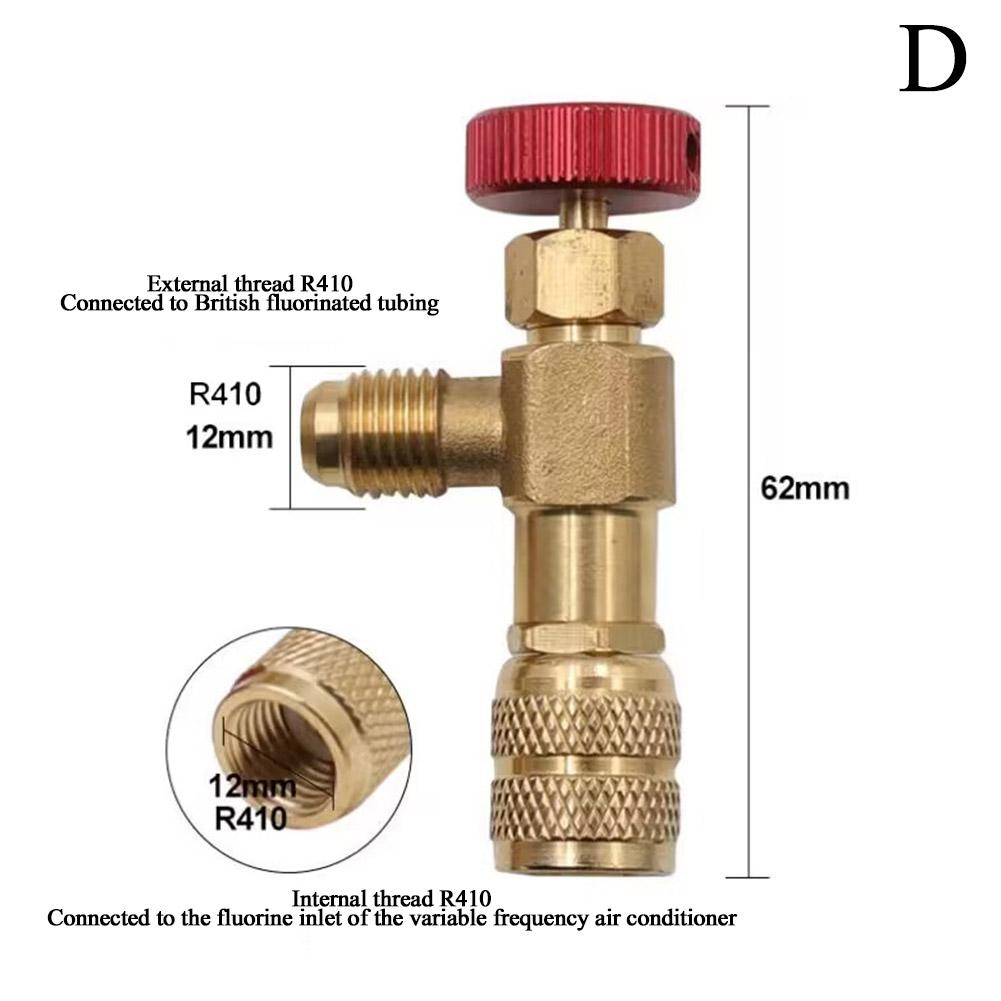 Kälte-Lade-Klimaanlagen-Adapter für R410A R22, 1/4 Zoll Flüssigkeits-Sicherheitsventilschlauch, R22-Adapter, Handwerkzeugteile