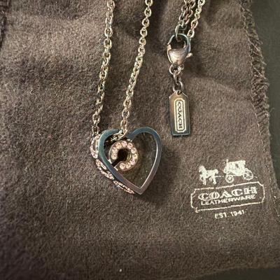 Used Heart Necklace Silver Color with Bag