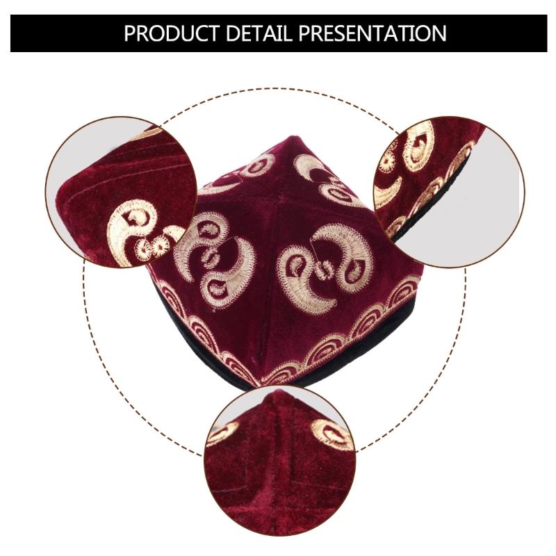 Ethnic Styles Embroidered Velvets Hat Cultural Enthusiasts Hat Unique Styles Hat for Fashion Enthusiasts