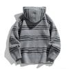 New Striped Sweater Retro Autumn and Winter Knitted Sweater Hooded Sweater