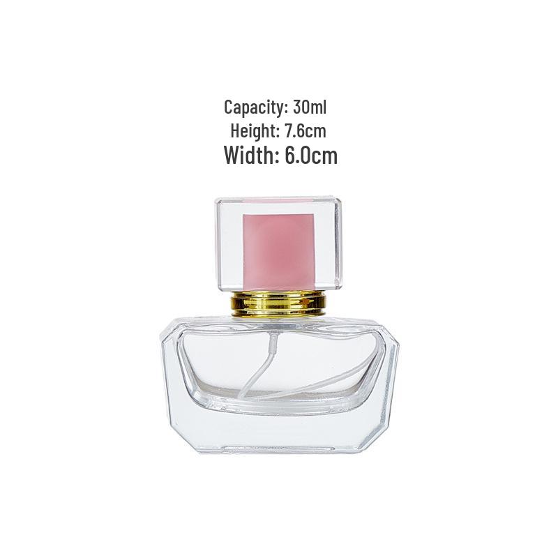 30ml Transparent Glass Perfume Bottle with Thick Base and Spray Nozzle
