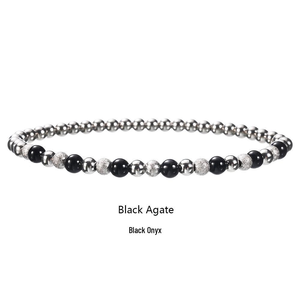 

Водонепроницаемый эластичный браслет из нержавеющей стали с золотым жемчугом и агатом для женщин