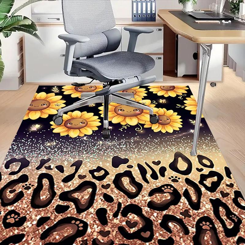 1PC Sunflower Leopard Non-Slip Floor Carpet Compatible for Office&Living Room&Bedroom&Dining room -  Soft & Pattern-G0327