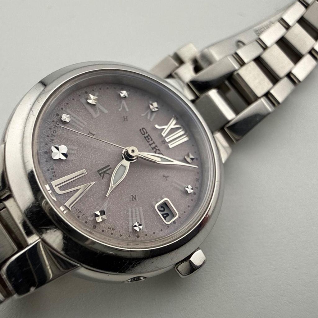 Used SEIKO 1B22-0CN0 Seiko LUKIA Ladies Watch Radio Solar Working Condition Radio Reception Confirmed [M434]