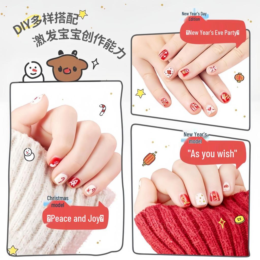 Runben Kids' Water-Based Peel-Off Nail Polish, Easy Removal, Perfect Gift for Girls