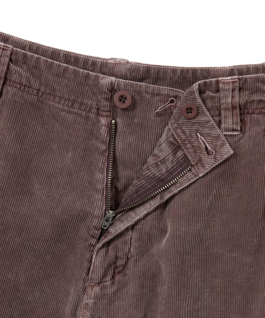 THISISNEVERTHAT Overdyed Corduroy Cargo Short Burgundy