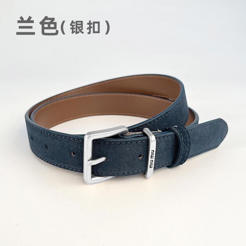 Dámský antifleece matný pravý kožený pásek, retro jehlová přezka z hovězí kůže, vysoce kvalitní sukně, džíny, jednoduché a všestranné