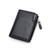 Zipper Men Coin Purse Waterproof Business Card Holder Fashion PU Leather Wallet  Business