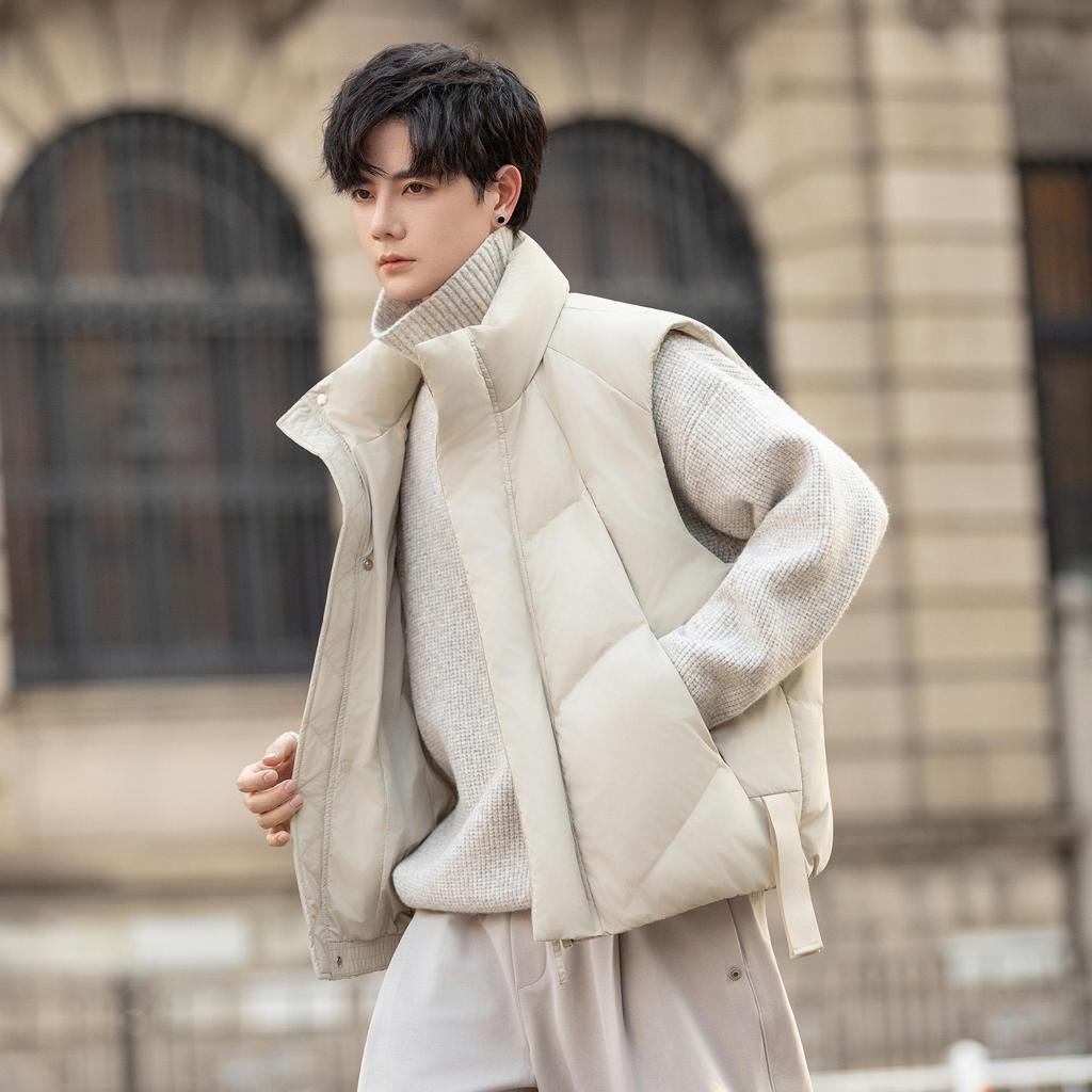 Stehkragen Herren Winter Daunenweste - Verdickt Trendig Koreanischer Stil Oberbekleidung