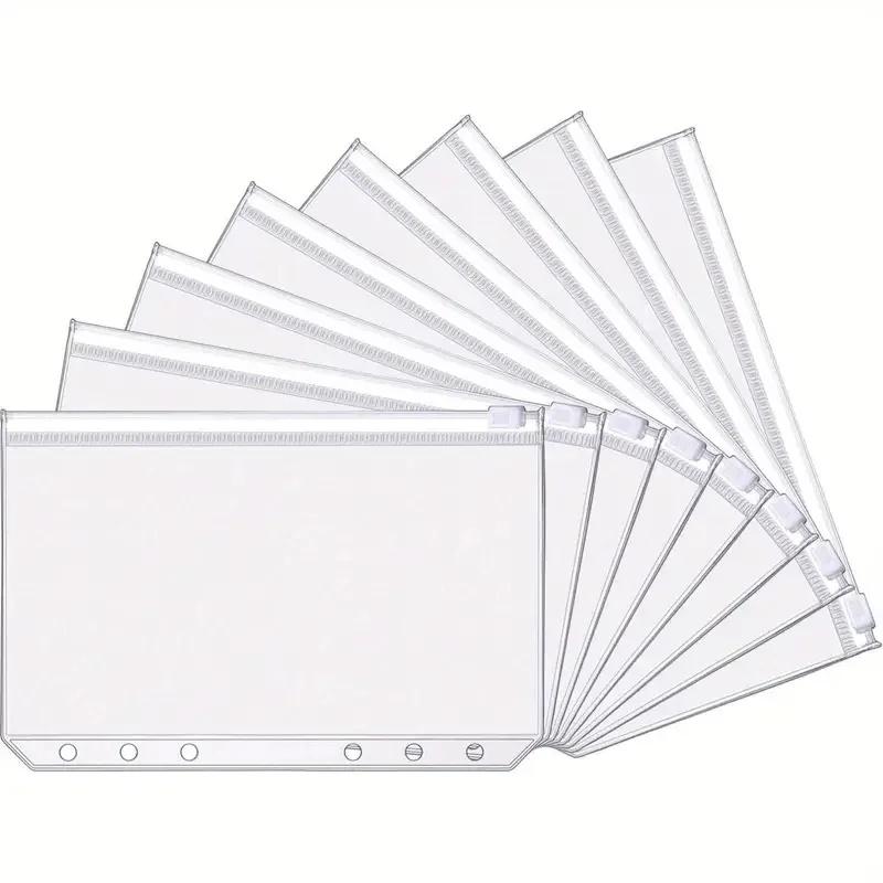 A7 A6 Loose-leaf Notebook 6-hole Zipper Bag Receipt Planner PVC Storage Bag Business Card Holder ID Card Storage Pen Case