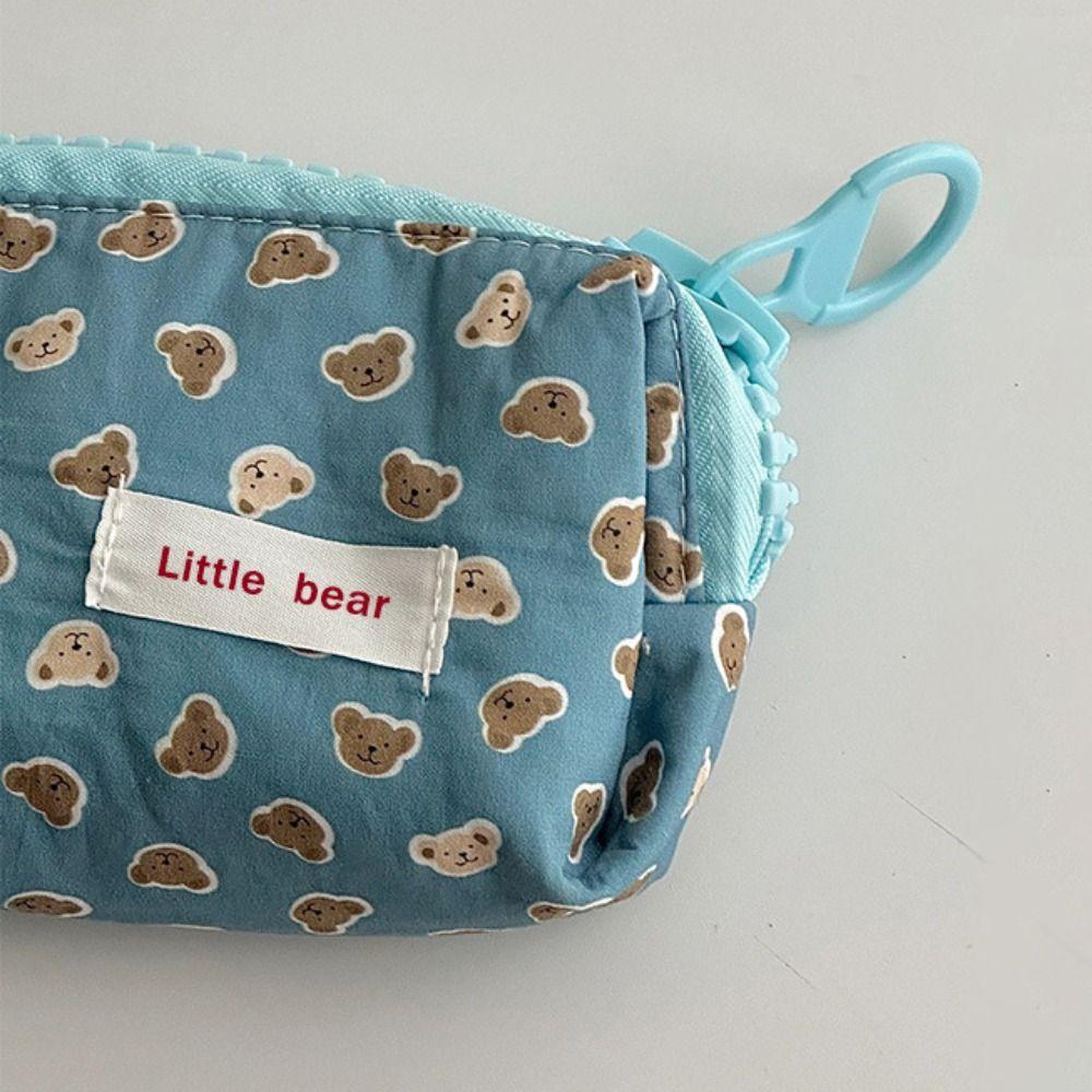 Big Zipper Pencil Case Little Bear Pencil Bag Minimalist Stationery Box  Makeup Bag