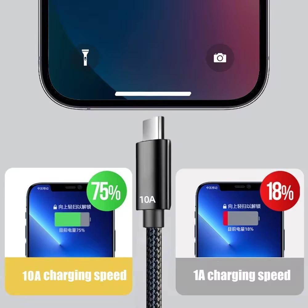 120W 10A Fast Charge USB Type C Cable For Xiaomi Redmi Note 14 Fast Charging Cable For Samsung Huawei Honor Oneplus POCO OPPO
