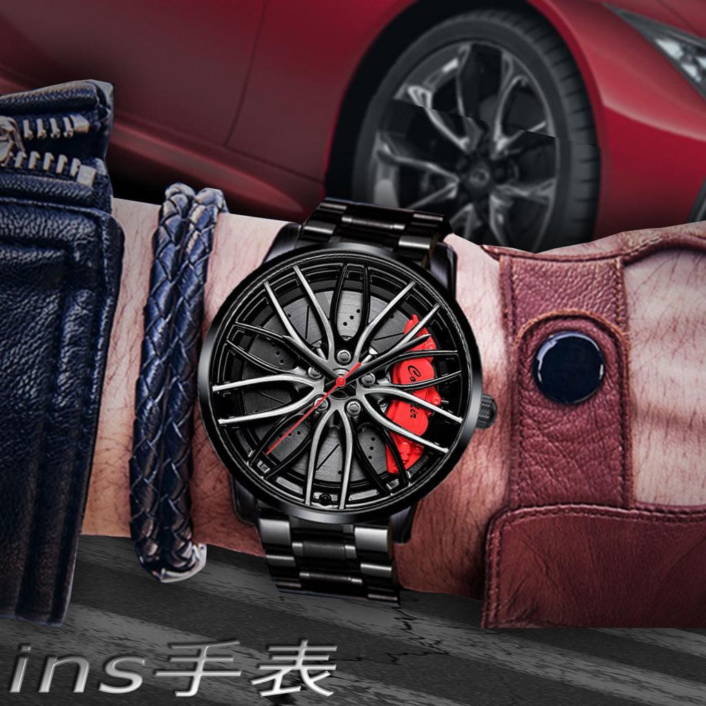 Fashion Luminous Watch Men's Hollowed Out Car Wheel Hub Business Waterproof Quartz Luxury Clock Wristwatch Sports High Quality