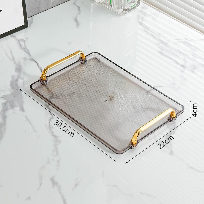 Tray Serving Plate Breakfast Trays Platter Handles Plastic Tea Cup Coffee Dessert Ottoman Rectangular Decorative Storage Service
