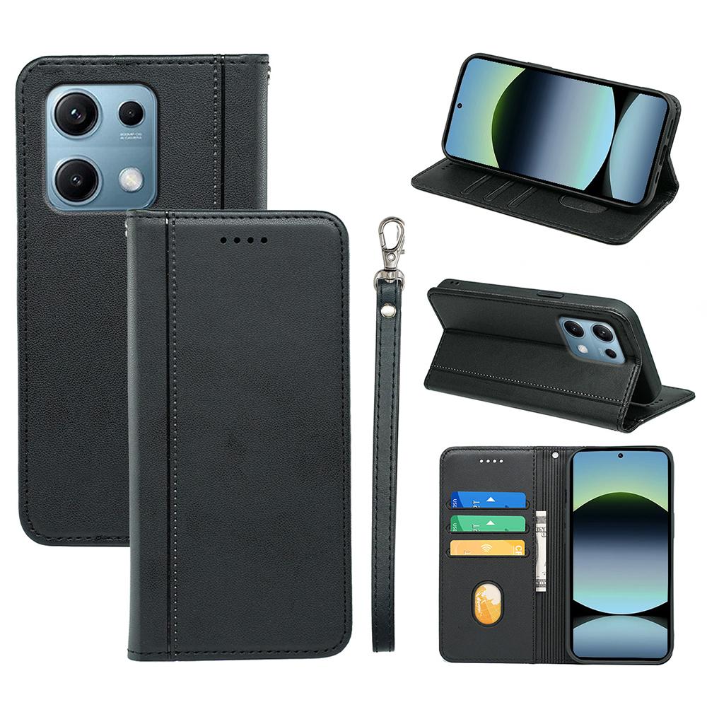 HX01 For Xiaomi Redmi Note 14S 4G Wallet Case Magnetic Closing PU Leather Phone Cover