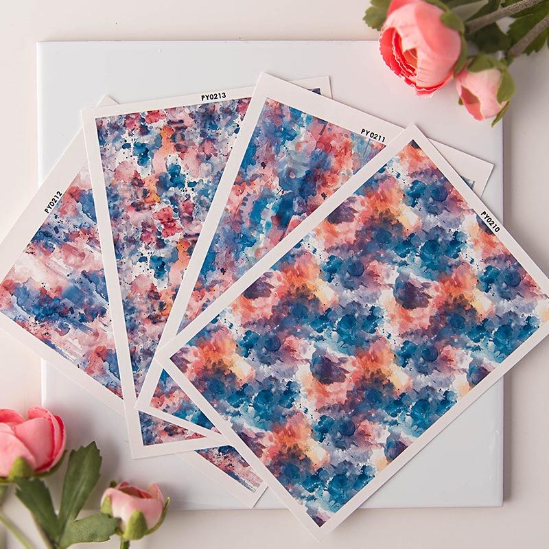 Polymer Clay Watercolor Transfer Paper Engraving Printing Coloring Decorative Paper Earrings Jewelry Making Tool Pottery Sticker