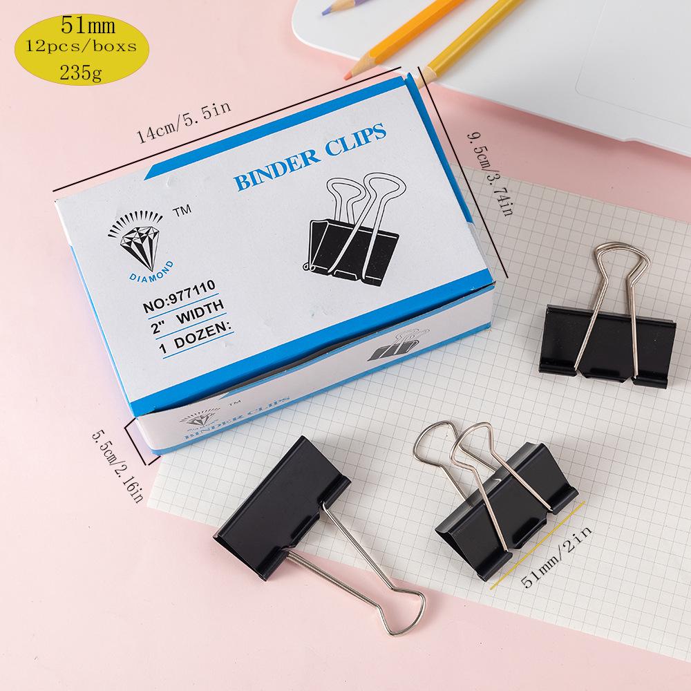 Lagernd Schwarze Metall-Büroklammer mit langem Schwanz zur Dokumentenbindung und -organisation für Büro und Schüler