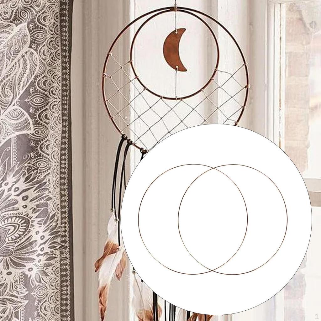 2 Pieces Metal Floral Hoops Craft Iron Rings Round for Macrame Crafts DIY Dreamcatcher