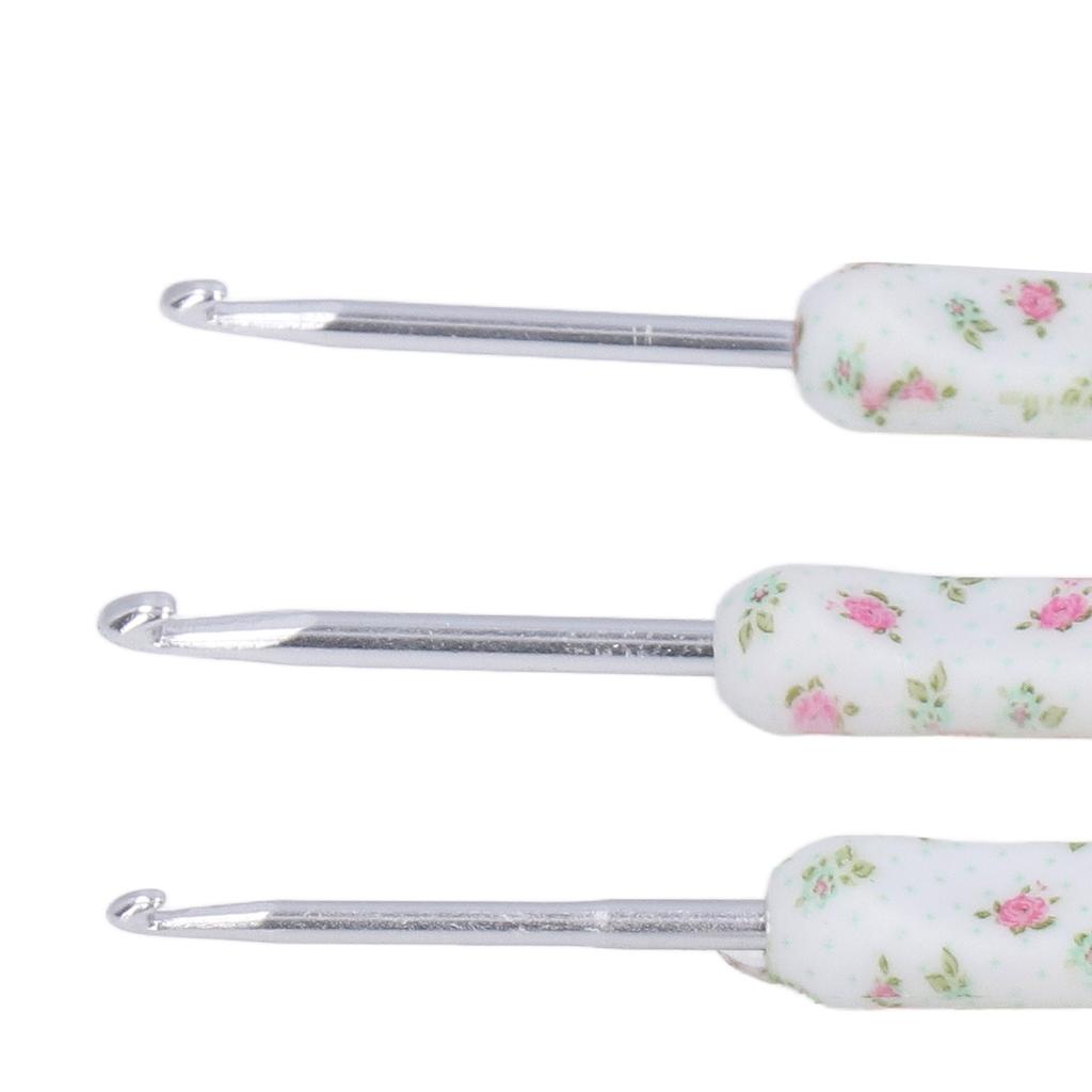 8pcs Crochet Hooks Ergonomic Design Comfortable Handle Easy Identification Compact Portable Knitting Supplies
