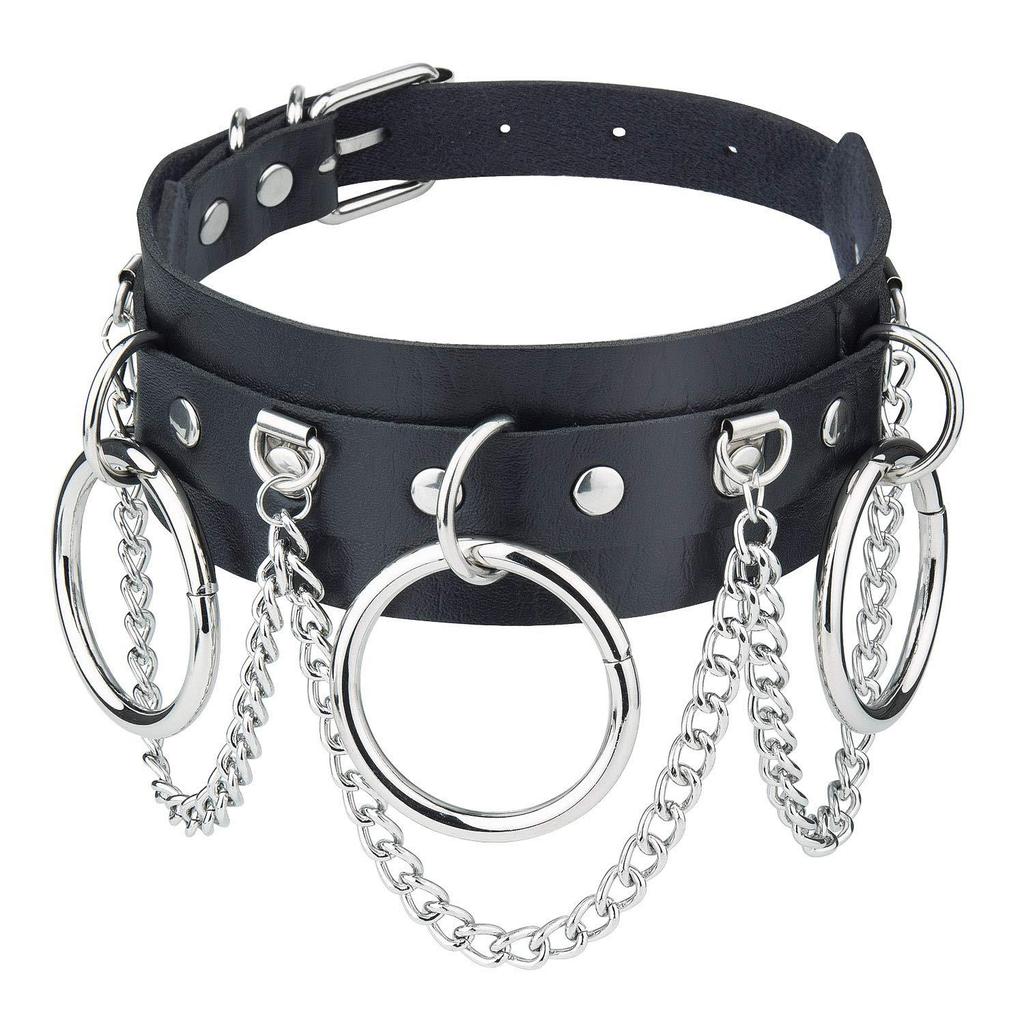 VaHppy Seks zabawka Do Slave Collar Neck stal nierdzewna + skóra 43*5CM 140g 4kolory Punk Moda Cosplay SM BDSM Seks gry bondage