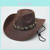 Cowboy Hat Men Women Outback Wool Felt Sunshade Sunhat For Casual Travel