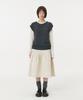 Ohesio Weaving Pocket Cap-Sleeve Knit, Charcoal