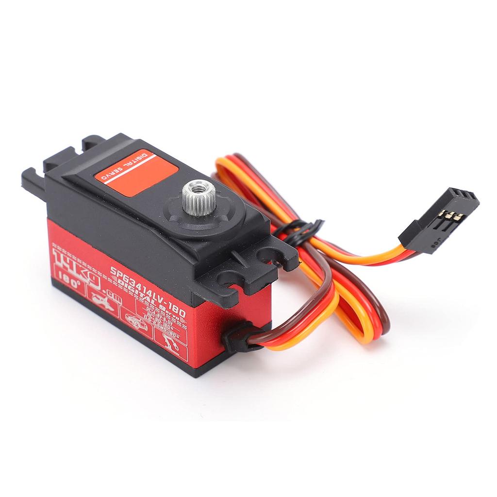 High-torque metal gear servo for 1:10 RC cars, 14kg, durable, aluminum alloy construction, red, designed specifically for 1:10 remote control drift