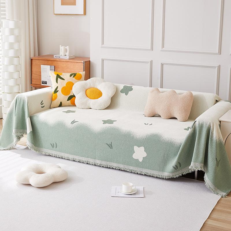Chenille Sofa Towel Light Luxury Tassel Edge Couch Cover Anti-slip Anti-cat Scratch Camping Blanket Tapestry Sofa Cover