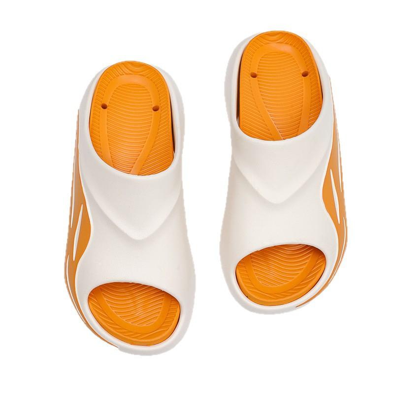Sports slippers summer bathroom bath leaking two-color one-word outdoor beach mop soft bottom