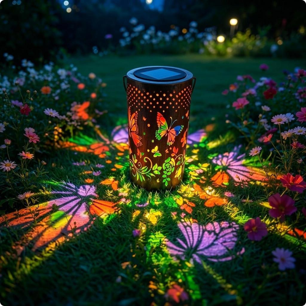 Butterfly Solar Lantern Hollowout Multicolor for Patio, Yard, Pathway 101018cm