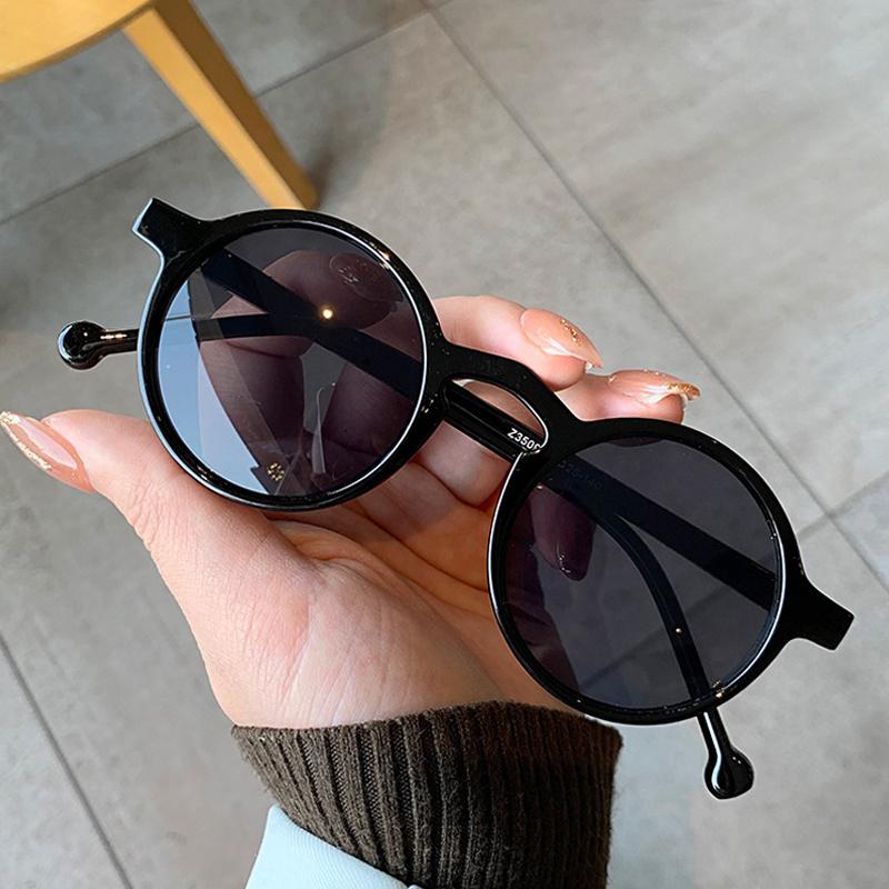 Fashion Round Cat Eye Sunglasses Woman Luxury Retro Small Frame Sun Glasses Female Green Mirror Korean Style Oculos De Sol