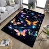 Customizable3D Luxury Dream Butterfly Flower Non-Slip Carpet for Home Living Room Bedroom Sofa Washable Kid Play Area Rug Decor