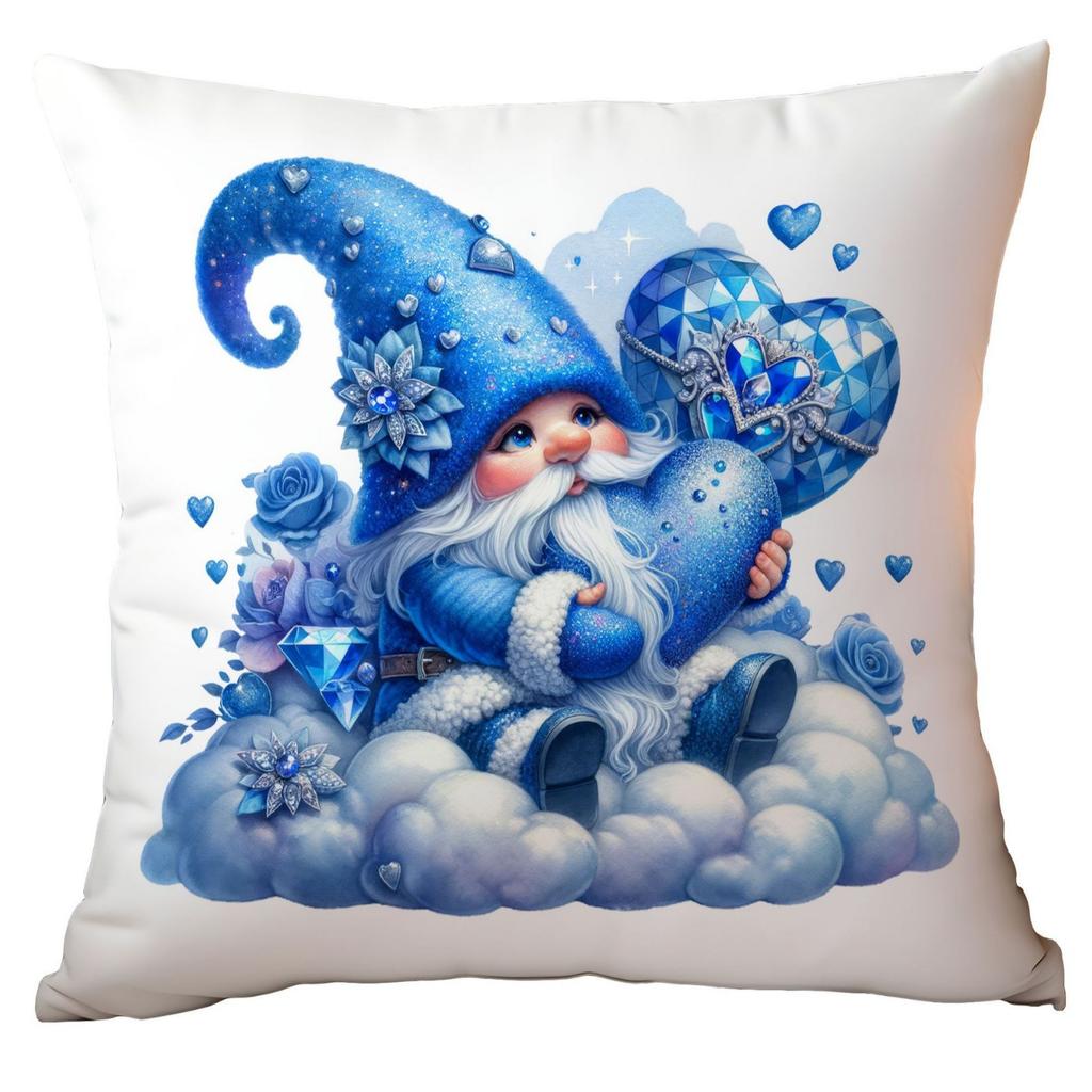 Valentinstag Kissenbezug Blau Aquarell Zwerg Kleiner Mann Kissenbezug Zuhause Sofa Kissenbezug