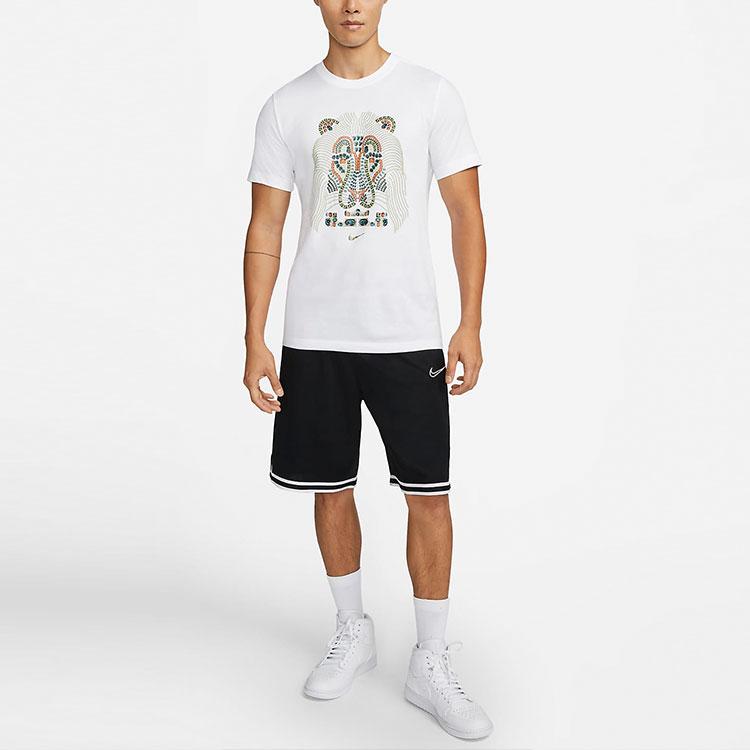 Nike LeBron James Lion Graphic Crew Neck Tee Men Tops White DM2468-100