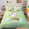 Home Bed Cover 3D Unicorn Themed Print Homes Bedding Quilt Cover Textiles Polyester Pillowcase Bedclothes