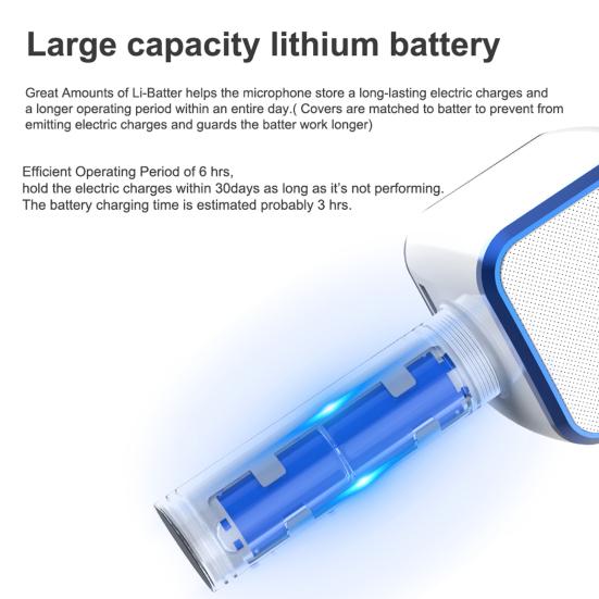 DS878 Wireless Microphone Five Sound Modes Support U Disk/TF Card Metal 4 In 1 Bluetooth-compatible Condenser Mic Music Player for Boys Girls