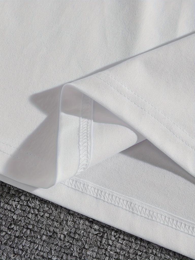 [Pokers Print Tee] Casual Short Sleeve Crew Neck Tee - Men's Pokers Print T-shirt - Men's Clothing For Outdoor