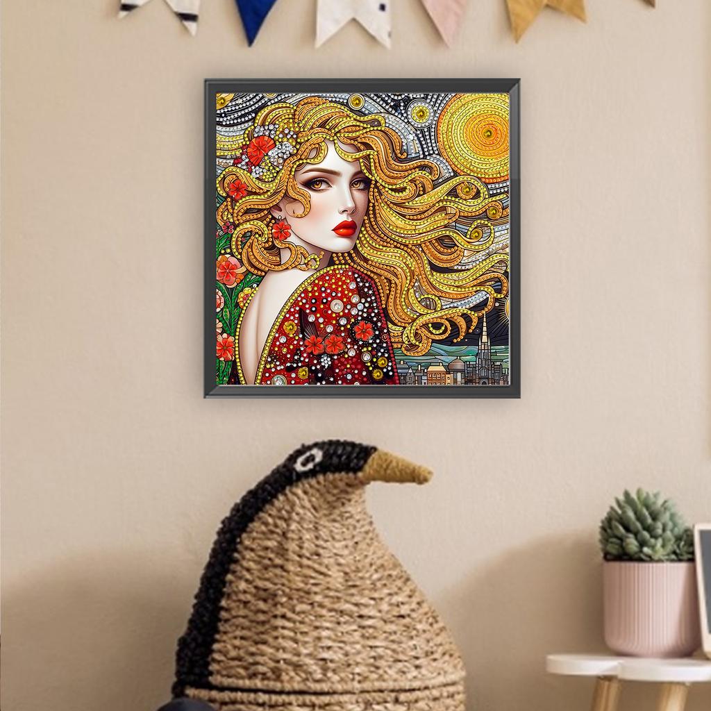 Beauty Special Shaped 5D DIY Partial Drill Diamonds Dots Gem Art Kits for Adults Home Wall Decor Diamond Dots Paintings 30x30cm