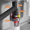 Kitchen Sink Integrated Three-way Drainage Pipe Anti-odor Sealing Plug Water Purifier Anti-odor Diverter