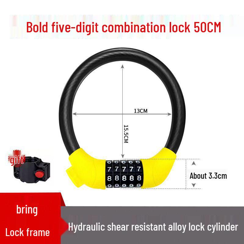 Waterproof Anti-theft Steel Cable Lock for Motorcycles, E-Bikes, and Helmets