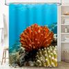 Blue Ocean Coral Shower Curtain 3D Print Bath Decor Waterproof Fabric for Bathroom Showers Easy Installation, Quick Dry Anti-Sli