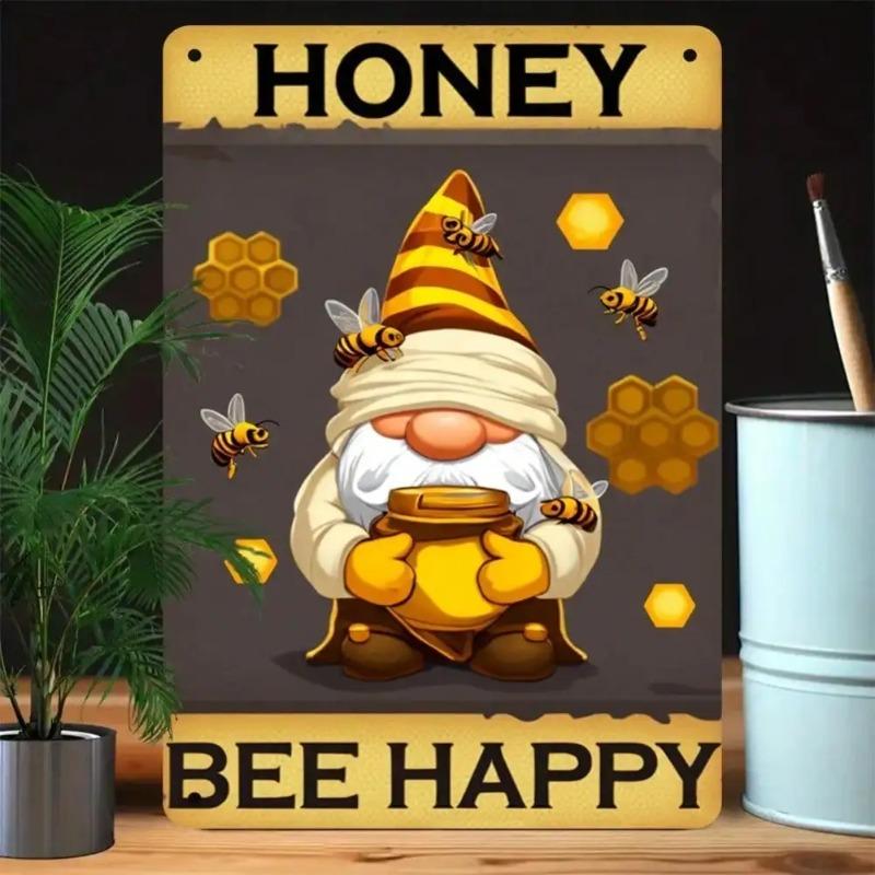 Vintage Tin Sign Honey Bee Wall Decor Home Garden Cafe Gift