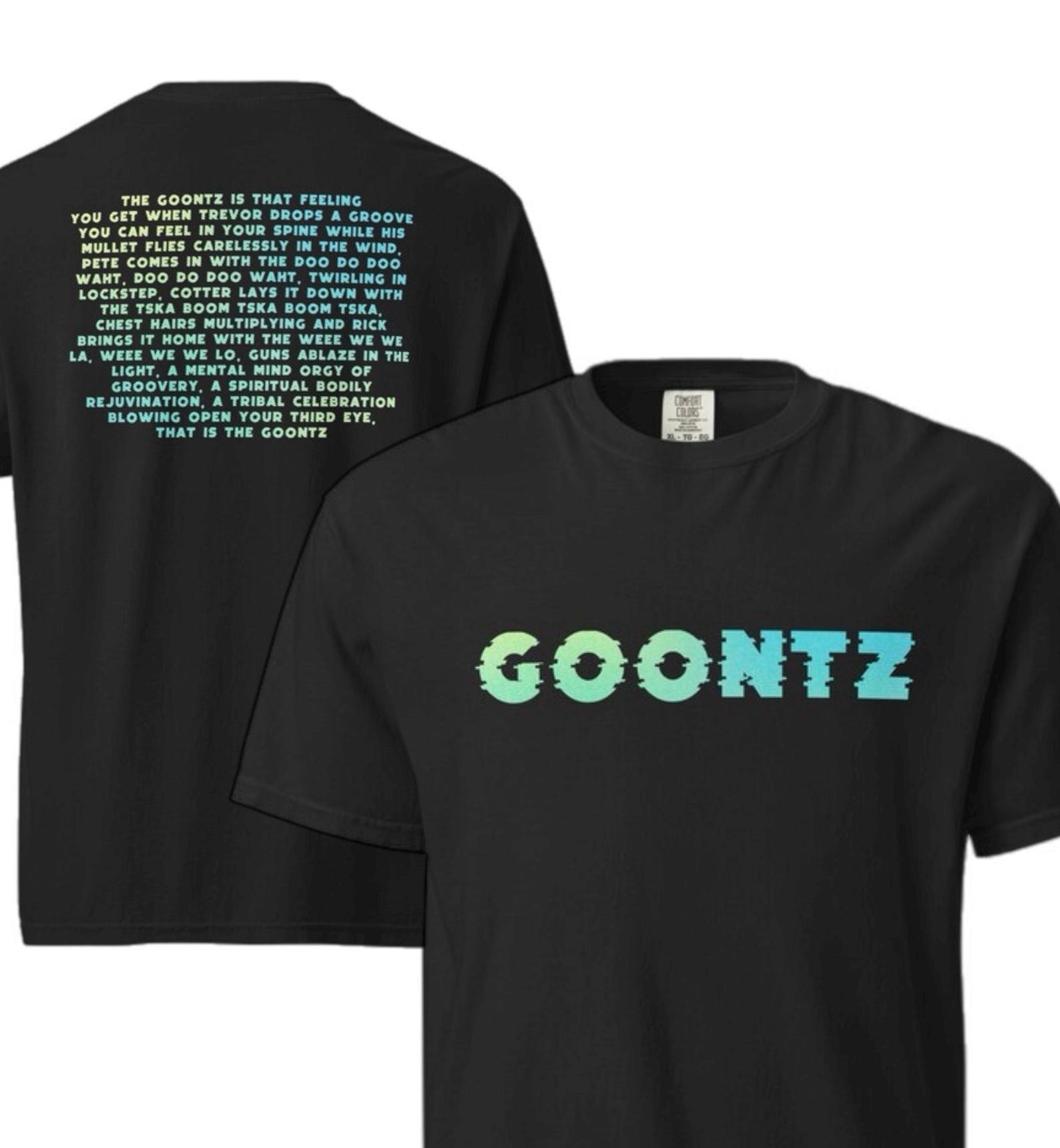 Goontz - Front & Back Print, Goose Band Inspired Heavyweight Tee 4XL
